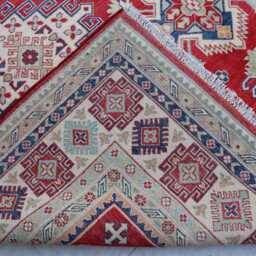 9x12 Ft Red Kazak Handmade Rug, High Pile Soft Wool Afghan Palace Brand Area Traditional Dining Table Living Room Rug - thumbnail 4