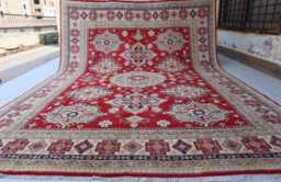 9x12 Ft Red Kazak Handmade Rug, High Pile Soft Wool Afghan Palace Brand Area Traditional Dining Table Living Room Rug
