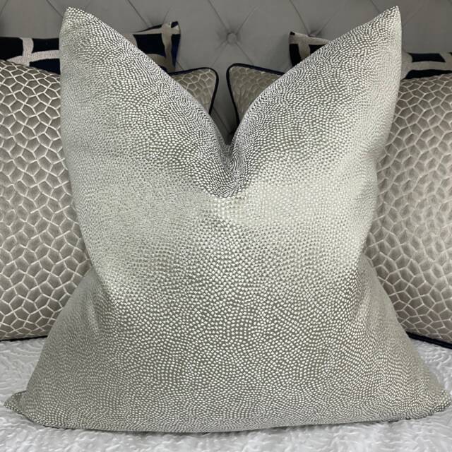 stunning Luxury Silver Cushion Cover, Scatter Textured Pillow Cover Sofa Bed, Decorative Throw Designer Guild Fabric - image 1