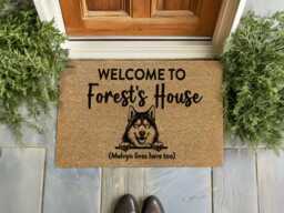 Forest's House Doormat - Custom Husky Dog Welcome Rug Personalized Pet Home Sign - thumbnail 1