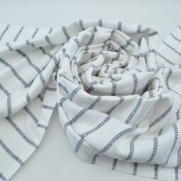 "White & Gray Towel, Turkish Towel, 40""x70" - thumbnail 4