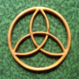 Trinity Knot Encircled - Wood Carved Celtic Balance in Divine Energy Triquetra Wall Hanging Pagan Goddess Christian - thumbnail 3