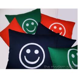Navy Blue & White Smiley Decorative Throw Pillow Cover/Case Cushion 20x20 - thumbnail 4