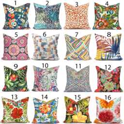 Outdoor Pillow Cover With Zippers, Easy To Use & Washable, Pick Your Favorite Flowers - thumbnail 1