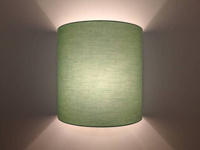 Semi-Circular Wall Light in Plain Fabric, Anise Green, Mint/Khaki, Entrance Hall, Living Room, Office, Bedroom - image 1