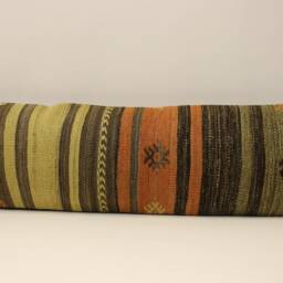 Extralong King Size Kilim Pillow Cover, 12x47 - 30x120 cm Unique Lumbar Flaming Kilim Bedding Pillow Oblong, 4Oyf-314 - thumbnail 2