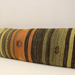 Extralong King Size Kilim Pillow Cover, 12x47 - 30x120 cm Unique Lumbar Flaming Kilim Bedding Pillow Oblong, 4Oyf-314 - thumbnail 3