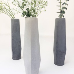 Concrete Flower Pot, Geometric Cement, Vase, Mini Pot Fleur, Mid Century Modern, Gift For Mom, Minimal Wedding - thumbnail 3