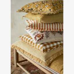 Fringe Cushion - Striped Woven Boho Scatter Pillow Sofa Soft Cotton Pinstripe - thumbnail 4