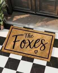Personalized Coir Doormat, Custom Welcome Mat With Family Name, Front Porch Rug, Housewarming Gift, Wedding Present, Realtor Closing Gift - thumbnail 1
