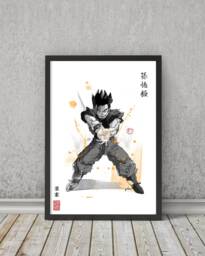 Anime Fan Art Print Sumi-E Japanese Ink Brush - thumbnail 1