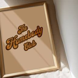 Retro 1970S The Homebody Club Print - 70S Beige Brown Orange Colour Palette, Typography, Bohemian Warm Colours - thumbnail 2