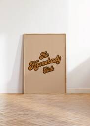 Retro 1970S The Homebody Club Print - 70S Beige Brown Orange Colour Palette, Typography, Bohemian Warm Colours - thumbnail 1