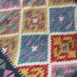 Kilim Rug Multicolour, Handmade Artisan Afghan Turkish Persian Rug, Navajo Moroccan Bohemian Flatweave, Natural Wool Dhurrie 127x84 cm - thumbnail 4