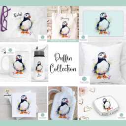 Puffin Cushion, Personalised Bird Throw Pillow - thumbnail 3