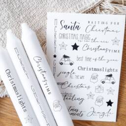Candle Tattoos in Various Designs - Waterslide Decals Decorating Candles Christmas Advent New Year's Eve - thumbnail 1