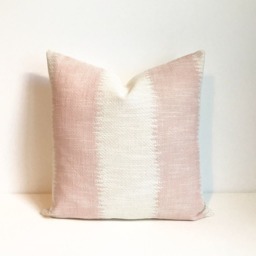 Blush Pink Ikat Striped Boho Decorative Pillow Cover - thumbnail 3