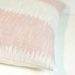 Blush Pink Ikat Striped Boho Decorative Pillow Cover - thumbnail 2