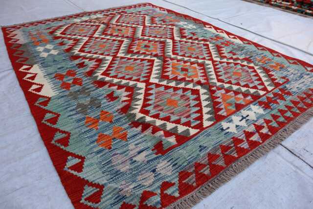 5x7 Ft New Flatweave Rug, Tribal Oriental Turkmen Rug, Kilim Afghan Maimana Vintage Rug For Bedroom, Livingroom - image 1