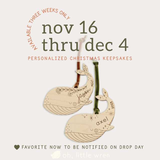 Personalized Wooden Whale Christmas Ornament Custom Name Ocean Keepsake Holiday - image 1