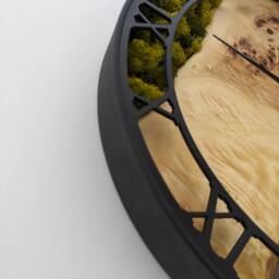 Epoxy Resin Ocean Wall Clock Wood & Moss Decor - 14 - thumbnail 4