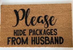 Please Hide Packages Doormat, From Husband, Funny Coir Shopping Addict - thumbnail 1