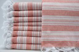 "Orange Towel, Bohemian Towel, Turkish Towel, Peshtemal, 32""x65"