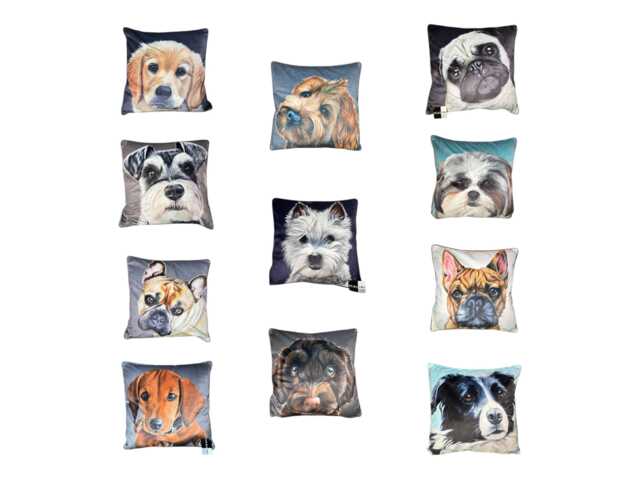 Dog Pattern Cushion - Malini Luxury Home Decor - 45x45cm - image 1