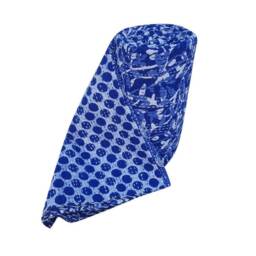 Beautiful Blue Color Indigo Kantha Bedspread, Quilt Coverlet Size-Multi - thumbnail 2