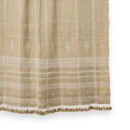 Tan Beige Indian Wool Throw Blanket, Handwoven Sofa Coverlet & Neutral Bed Runner - Jasper - thumbnail 4