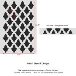 Wall Stencil Blossom Pattern - Reusable For Easy Wall & Fabric Decor - thumbnail 3
