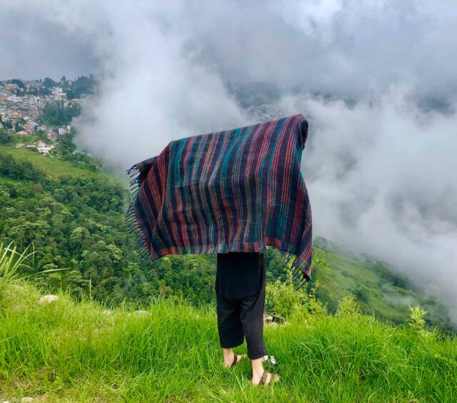 Handmade Wool Blanket/Boho Hipster Shawl Scarf Wrap Travel Nomad Camp Snow Prayer India Himalayan Tibetan Nepalese Yak - image 1