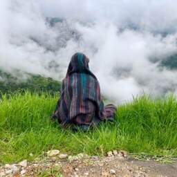 Handmade Wool Blanket/Boho Hipster Shawl Scarf Wrap Travel Nomad Camp Snow Prayer India Himalayan Tibetan Nepalese Yak - thumbnail 2