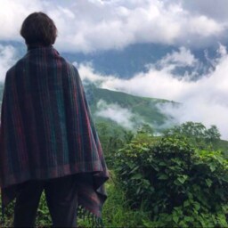 Handmade Wool Blanket/Boho Hipster Shawl Scarf Wrap Travel Nomad Camp Snow Prayer India Himalayan Tibetan Nepalese Yak - thumbnail 3