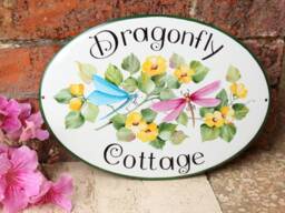 Personalized Dragonfly House Sign, Name Sign For Cottage, Custom Garden - thumbnail 1