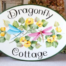 Personalized Dragonfly House Sign, Name Sign For Cottage, Custom Garden - thumbnail 2