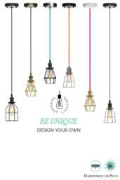 Custom Cage Pendant Light - Industrial Steel Shade Hardwired Lighting Fixture Modern Lights