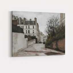 Parisian Backstreet Urban Architecture Monochrome Cityscape Canvas Wall Art Print Decor Picture Ready To Hang - thumbnail 4