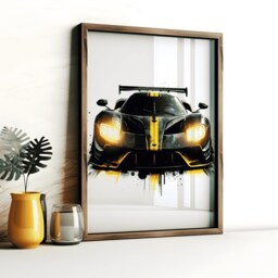 Kids Supercar Print Set - 3 Car Prints - Watercolour Painting Boys Room Wall Art Bedroom Gifts Artwork Decor - thumbnail 3