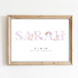 Personalized Unicorn Name Print - Baby Girl Nursery Decor - thumbnail 2