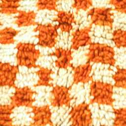Handmade Moroccan Berber Rug Orange & White Checkered Wool Rug - thumbnail 4