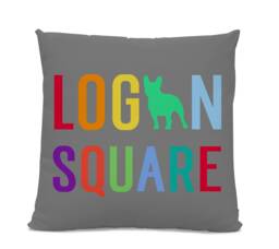 Logan Square French Bulldog Pillow - Chicago Neighborhood Home Decor - thumbnail 1