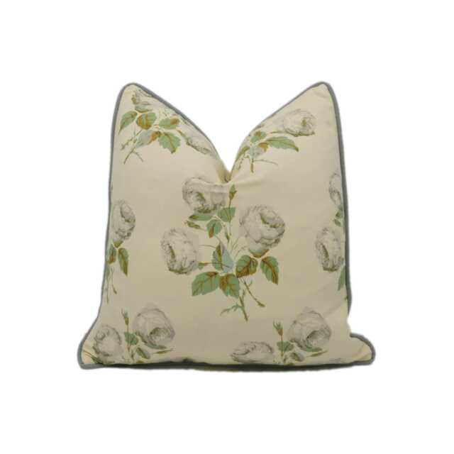 Colefax & Fowler - Bowood Grey/Green Linen Union Classic Floral Designer Cushion Cover Handmade Throw Pillow Luxury Home D??cor - image 1