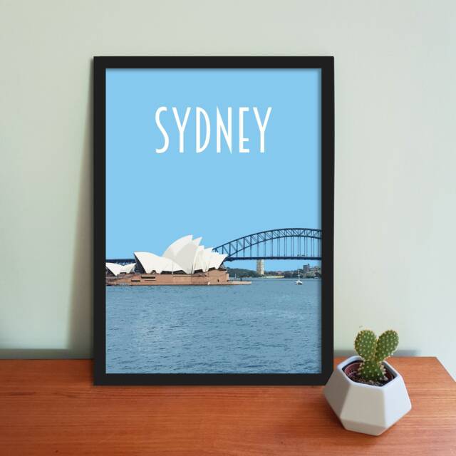 Sydney Travel Poster - Retro Vintage Style Australia Art Print, Artwork, Homeware, New South Wales Travel Print - image 1