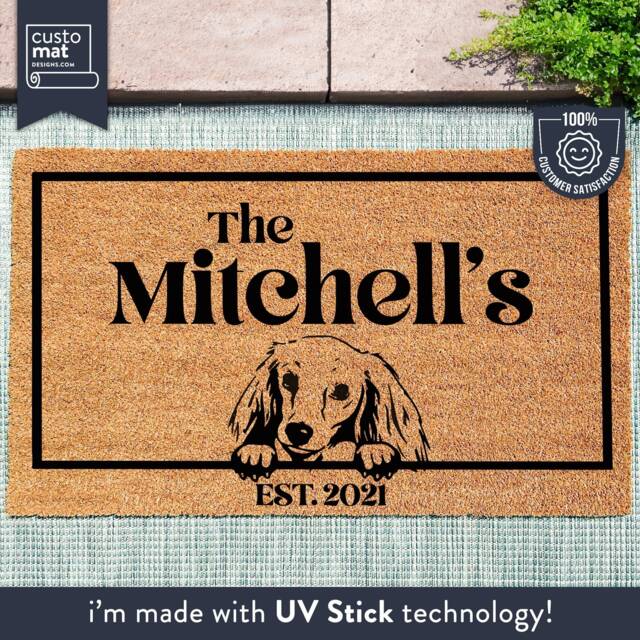 Long Haired Dachshund - Wiener Dog Doormat Custom Pet Breed Sausage Rug Personalized Animal Cute Family Lover Gift - image 1