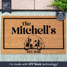 Long Haired Dachshund - Wiener Dog Doormat Custom Pet Breed Sausage Rug Personalized Animal Cute Family Lover Gift - thumbnail 1