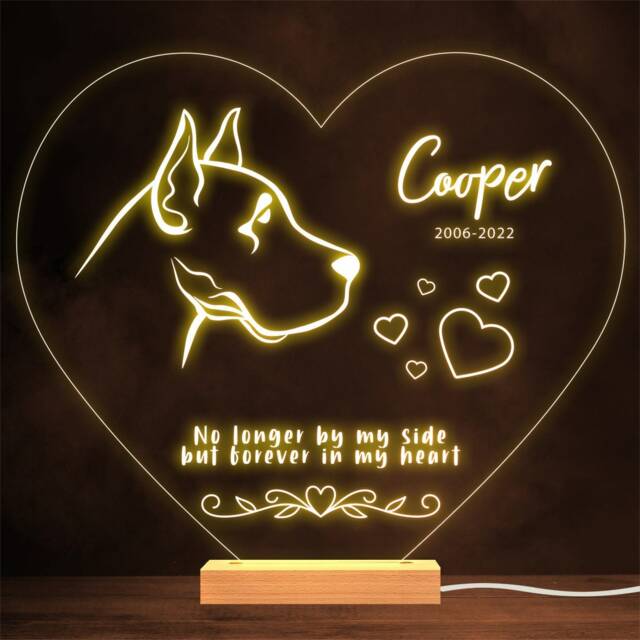 Great Dane Dog Memorial Pet Loss Forever in Personalised Gift Lamp Night Light - image 1