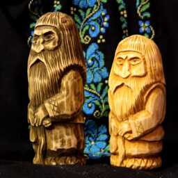 Domovoy. Slavic Hand Carved Wooden Household. Good Spirit Figure With A Wheat - thumbnail 3