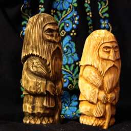 Domovoy. Slavic Hand Carved Wooden Household. Good Spirit Figure With A Wheat - thumbnail 2
