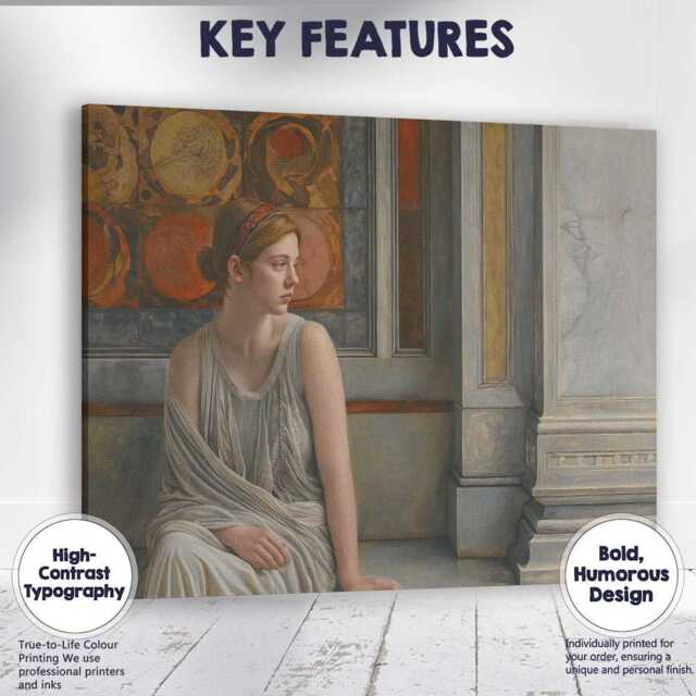 Elegant Classical Woman Portrait Renaissance Inspired Interior Artwork Canvas Wall Art Print Decor Picture Ready To Hang - image 1